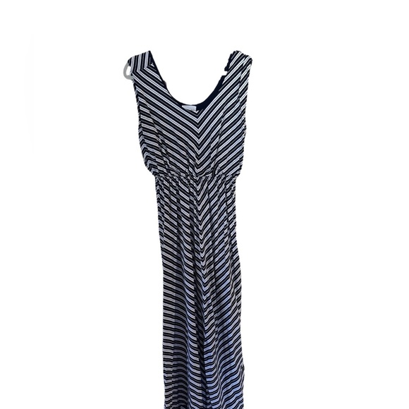 Olive & Oak Black & White Striped Maxi Dress – Nautical Vibes | Size Large - Picture 3 of 7